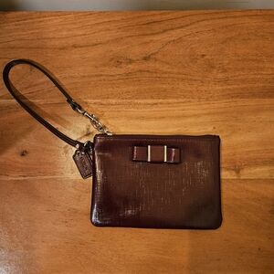 Coach Darcy Red Leather Wristlet